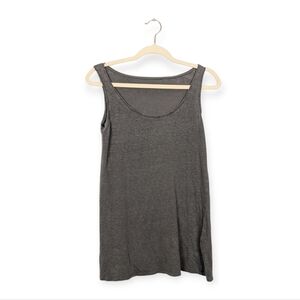 Eileen Fisher Charcoal Grey Linen Scoop Neck Tank Top Size XS